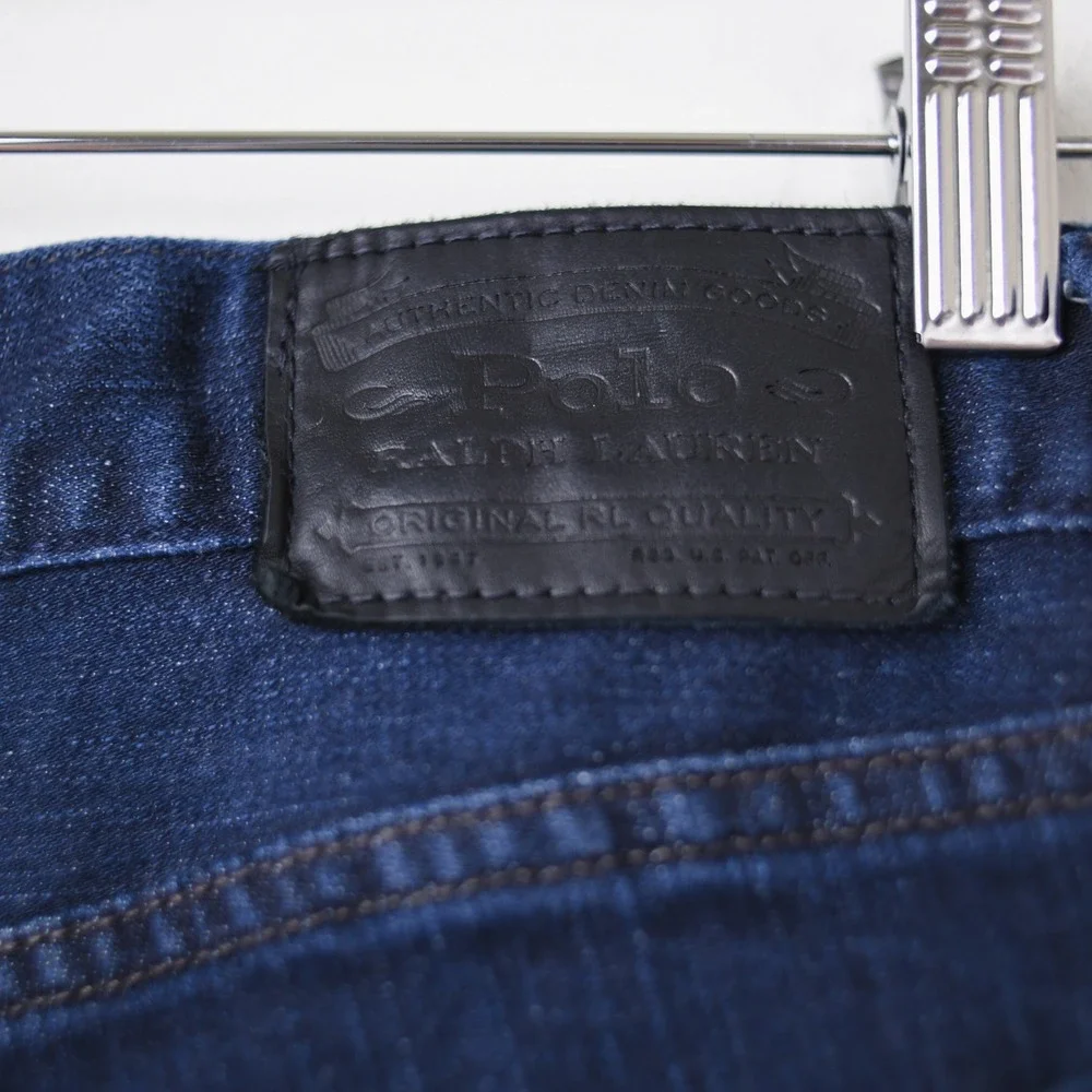 Polo Ralph Lauren Hampton Relaxed Straight Jeans Mens 36 x 32 Dark Blue Wash
